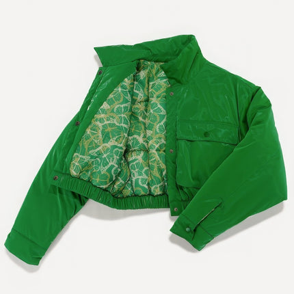 Shiny Puffer Bomber Jacket