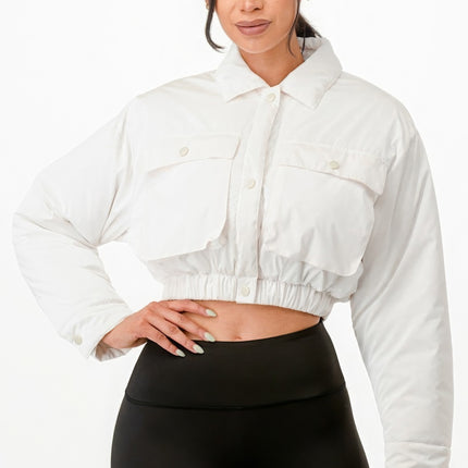 Shiny Puffer Bomber Jacket