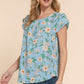 Short Tulip Slv Floral Print Woven Top