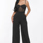 Mesh Insert Cup Wide Leg Jumpsuit