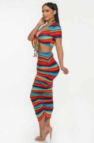 Color Me Mine Beach Sarong Skirt Set