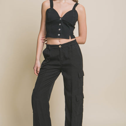 Full-length Tencel Pants With Cargo Pockets