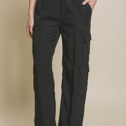 Full-length Tencel Pants With Cargo Pockets