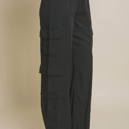 Full-length Tencel Pants With Cargo Pockets