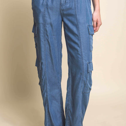 Full-length Tencel Pants With Cargo Pockets