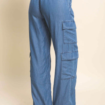 Full-length Tencel Pants With Cargo Pockets