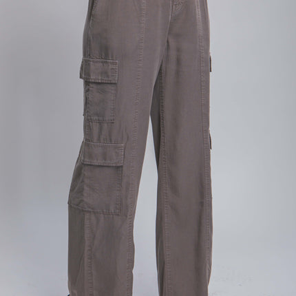 Full-length Tencel Pants With Cargo Pockets