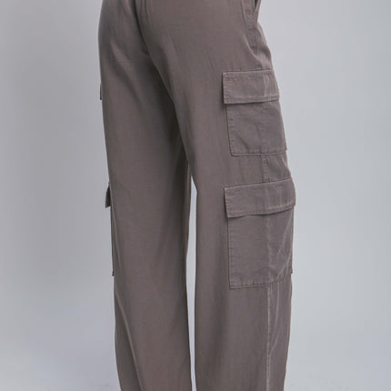 Full-length Tencel Pants With Cargo Pockets