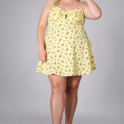 Plus Size Floral Fit And Flare Dress