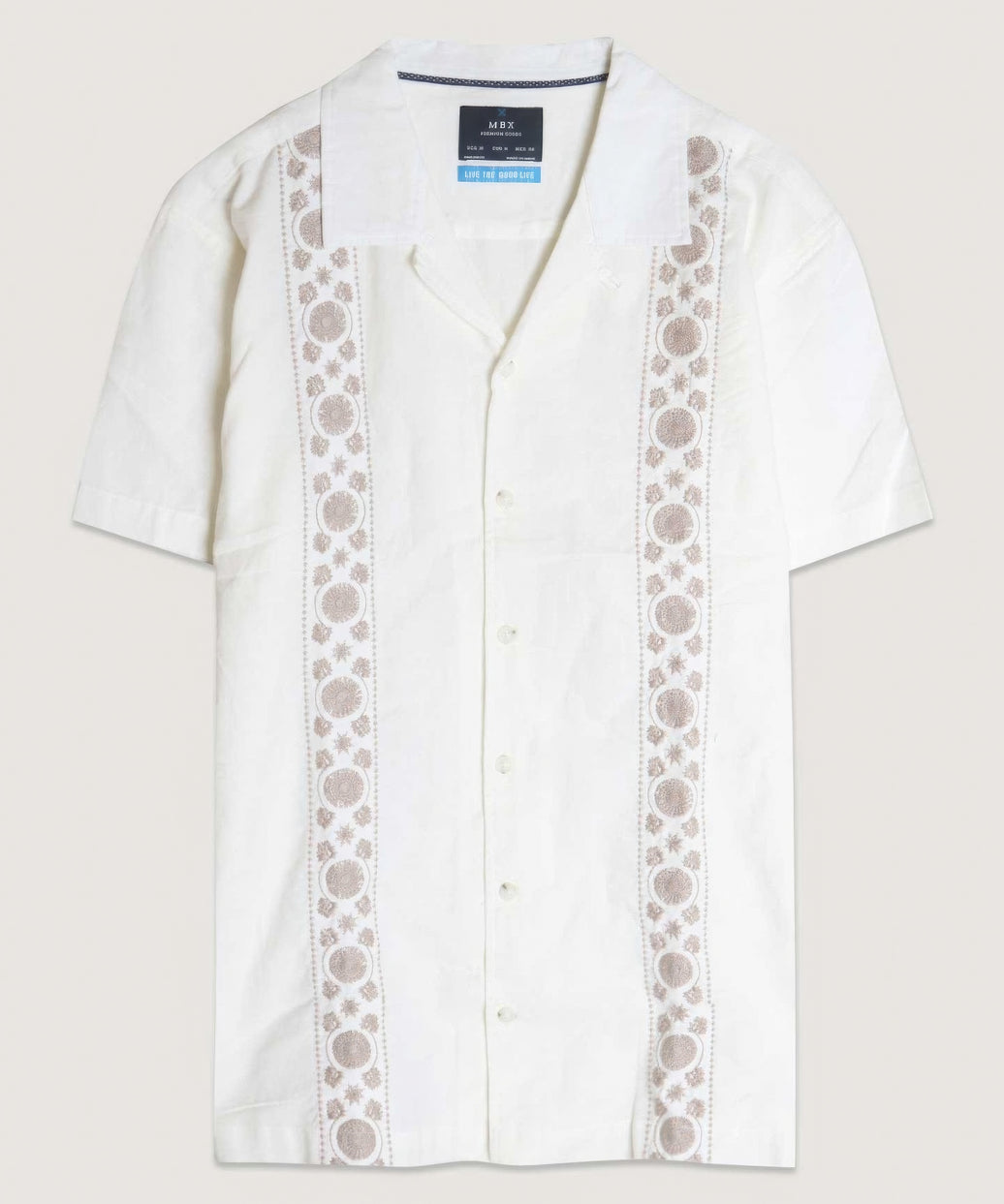 Embroidered Panels Camp Shirt