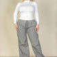 Plus Size Drawstring Waist Parachute Pants