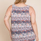 Plus Size Multi Tie Dye Animal Printed Tunic Tank