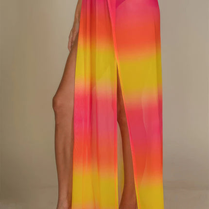 High Split Mesh Sheer Maxi Skirt