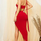 Neck Wrap One Shoulder Bodycon Maxi Dress