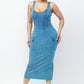 Acid Washed Cargo Midi Dress