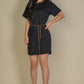 Side Pocket Double Folded Mini Dress