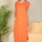 Hidden Pocket Batwing Sleeve V Neck Long Dress