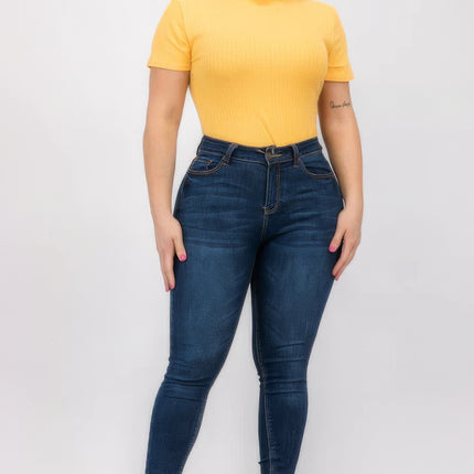 Plus Size Ribbed Short Sleeve Bodysuit