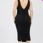 Plus Size Square Neck Ruched Bodycon Midi Dress