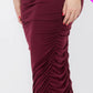 Plus Size Square Neck Ruched Bodycon Midi Dress