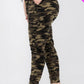 Plus Size French Terry Camo Print Joggers