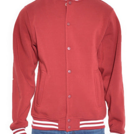 Men's Fleece Snap Button Varsity Jacket