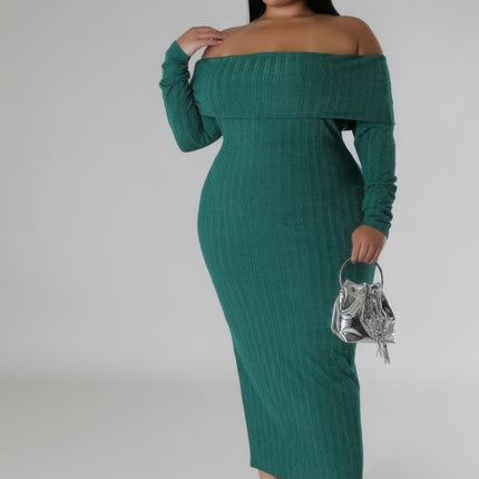 Off Shoulders Stretch Dress