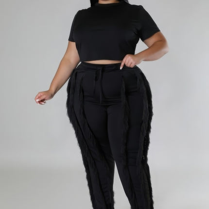 Plus Size Two-piece Crop Top Set