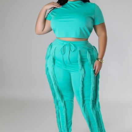 Plus Size Two-piece Crop Top Set