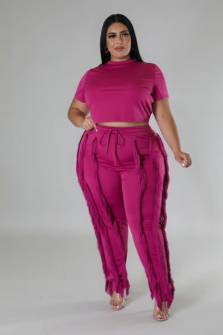 Plus Size Two-piece Crop Top Set