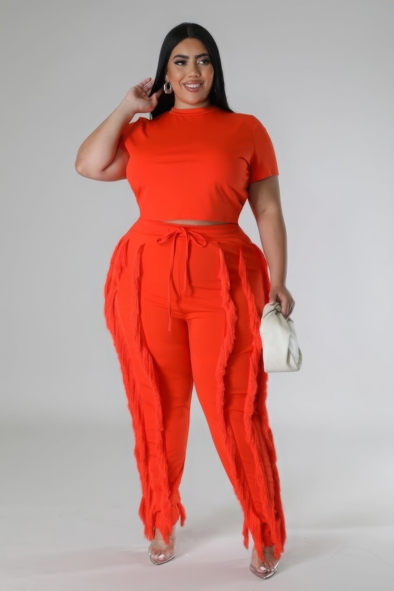 Plus Size Two-piece Crop Top Set