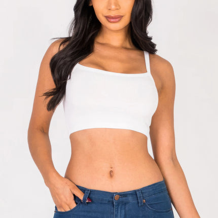 Ribbed Knit Cami Crop Top