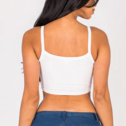 Ribbed Knit Cami Crop Top