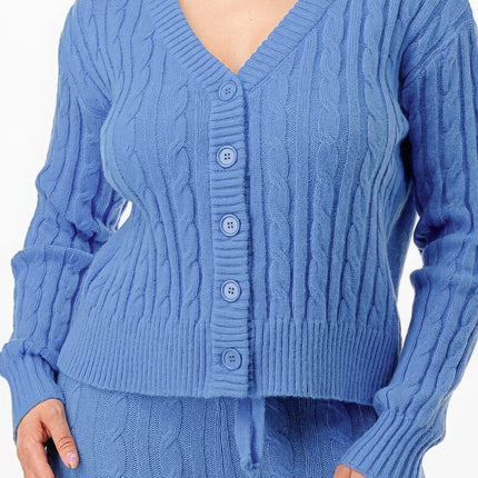 Cable Sweater Cardigan 2pc Set