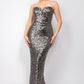 Sequin V-bar Crisscross Tube Dress