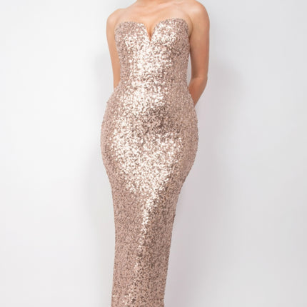 Sequin V-bar Crisscross Tube Dress