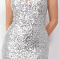 Sequin V-bar Crisscross Tube Dress