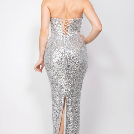 Sequin V-bar Crisscross Tube Dress