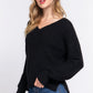 Long Slv Double V-neck Sweater