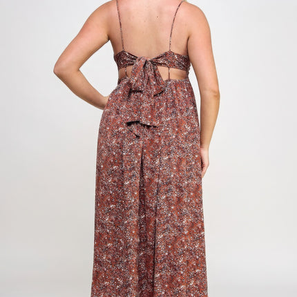 Floral Maxi Dress With Tie Back