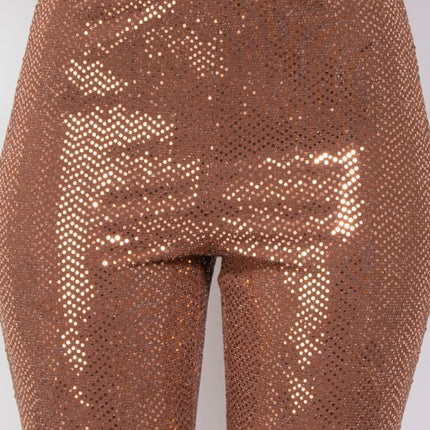 Sequined Fit & Flare Midrise Pants