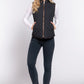 Suede Piping Quilted Padding Vest