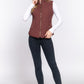 Suede Piping Quilted Padding Vest