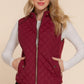 Suede Piping Quilted Padding Vest