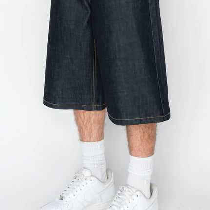 Baggy Fit Raw Denim Shorts