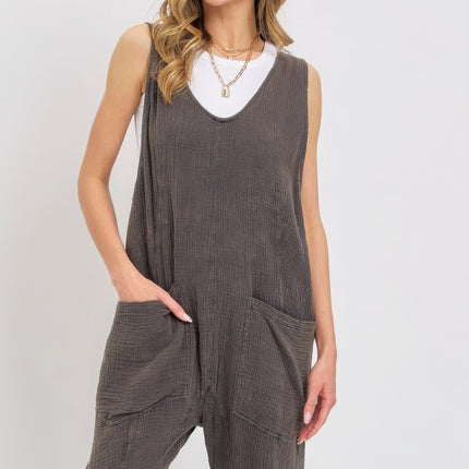 Mineral Washed Summer Jumpsuit