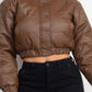 Snap Button Padded Crop Jacket