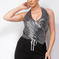 Surplice Halter Sequin Top