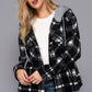 Plaid Print Hoodie Fleece Jacket