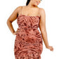 Plus wild animal print cami strap ruffle hem dress